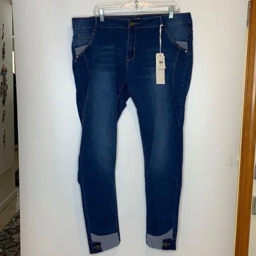 NWT Gazoz Black & Blue Jeans NEW 14 WOMENS PLUS SIZES New with Tags- 2 pairs